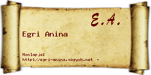 Egri Anina névjegykártya